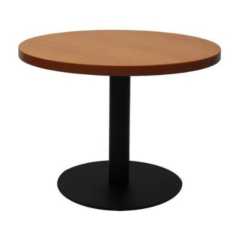 Picture of RAPIDLINE CIRCULAR COFFEE TABLE 600 X 425MM CHERRY COLOURED TABLE TOP / BLACK POWDER COAT BASE