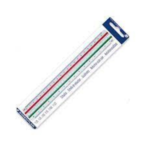 Picture of STAEDTLER 561-98-1BK MARS TRIANGULAR SCALE RULER 300MM WHITE