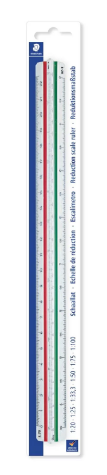 Picture of STAEDTLER 561-98-2BK MARS TRIANGULAR SCALE RULER 300MM WHITE