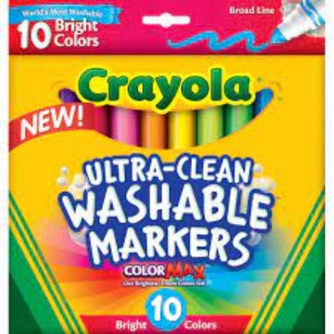 Picture of CRAYOLA ULTRA-CLEAN WASHABLE MARKERS BROAD BRIGHT COLORS PACK 10