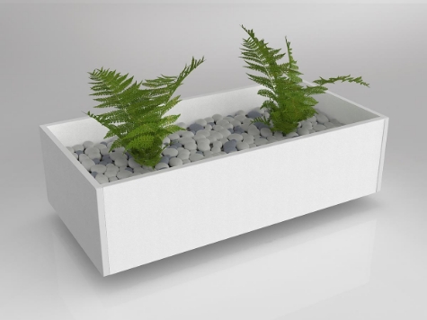 Picture of White Planter Box with insert- 240mm high