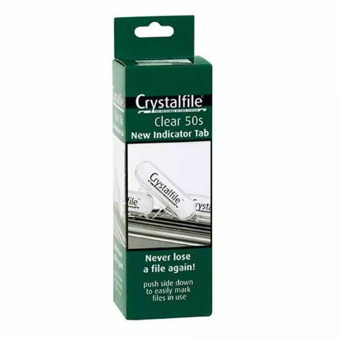 Picture of CRYSTALFILE INDICATOR TABS CLEAR BOX 50