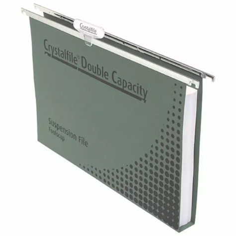 Picture of CRYSTALFILE DOUBLE CAPACITY SUSPENSION FILES 30MM FOOLSCAP GREEN BOX 50