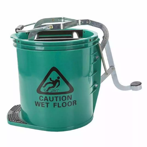 Picture of CLEANLINK MOP BUCKET HEAVY DUTY METAL WRINGER 16 LITRE GREEN