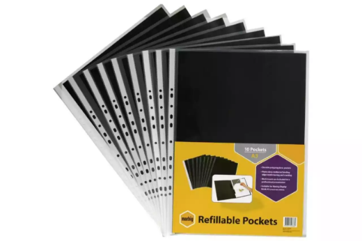 Picture of MARBIG DISPLAY BOOK REFILL A3 CLEAR PACK 10