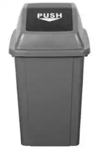 Picture of CLEANLINK RUBBISH BIN WITH SWING LID 60 LITRE GREY