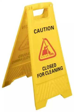 Picture of CLEANLINK SAFETY A-FRAME SIGN CLOSED FOR CLEANING 430 X 280 X 620MM YELLOW