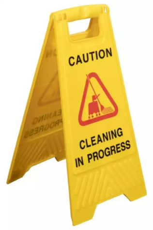 Picture of CLEANLINK SAFETY A-FRAME SIGN CLEANING IN PROGRESS 430 X 280 X 620MM YELLOW