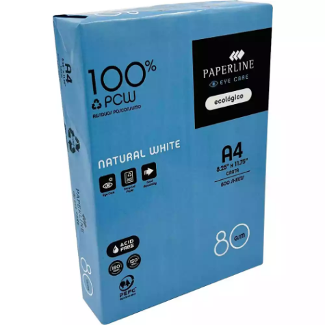 Picture of PAPERLINE EYECARE ECOLOGICO A4 100% RECYCLED COPY PAPER 80GSM WHITE REAM OF 500 SHEETS