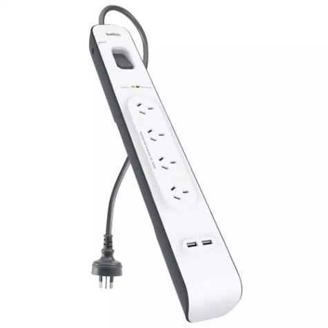 Picture of Belkin 6 Outlet Surge Protector with 2M Cord and 2 USB Ports