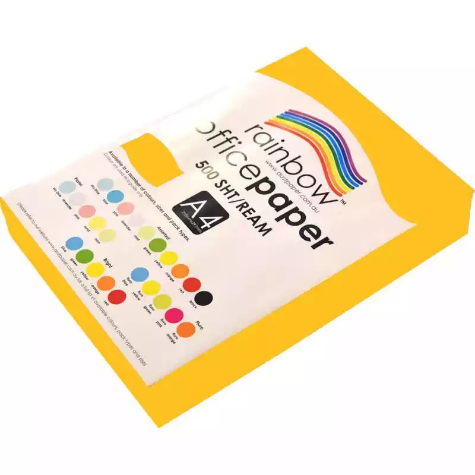 Picture of RAINBOW COLOURED A4 COPY PAPER 80GSM 500 SHEETS GOLD