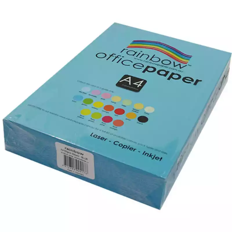 Picture of RAINBOW COLOURED A4 COPY PAPER 80GSM 500 SHEETS BLUE