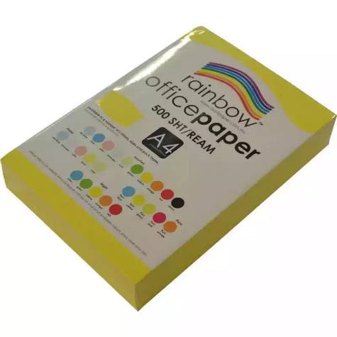 Picture of RAINBOW COLOURED A4 COPY PAPER 80GSM 500 SHEETS YELLOW