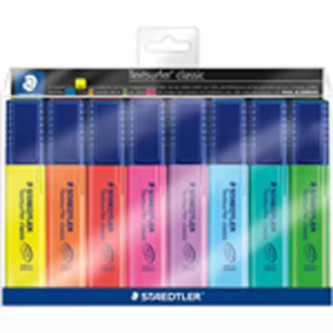 Picture of STAEDTLER 364 TEXTSURFER CLASSIC HIGHLIGHTER CHISEL ASSORTED WALLET 8