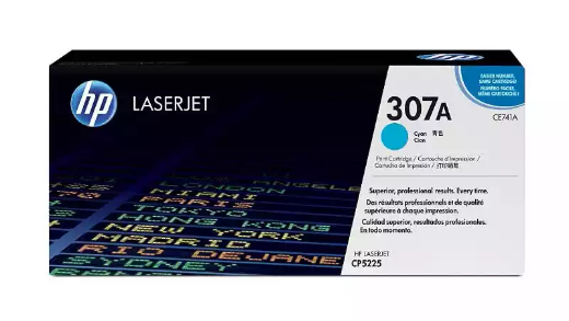 Picture of HP 307A CE741A TONER CARTRIDGE CYAN