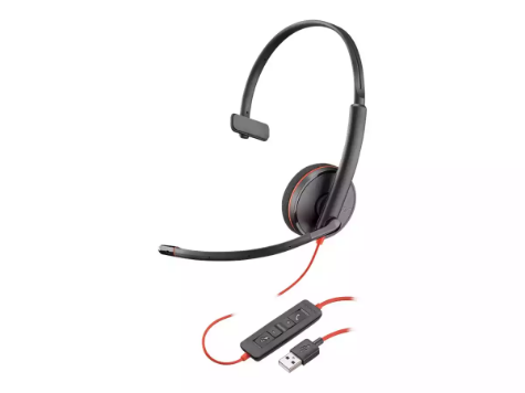 Picture of PLANTRONICS BLACKWIRE C3215 UC MONO CORDED HEADSET, 3.5MM  & USB-A