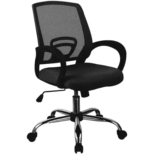 Picture of SYLEX TRICE TASK CHAIR MEDIUM BACK 1-LEVER ARMS MESH BLACK BLACK SEAT