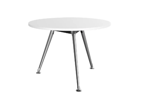 Picture of 1200mm Round Team Table- Polished Alloy Frame, White Top