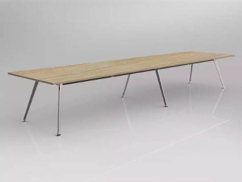 Picture of 3600 x 1200mm Team Table- Polished Alloy Frame, New Oak Top