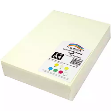 Picture of RAINBOW SYSTEM BOARD 200GSM A4 BUFF PACK 200