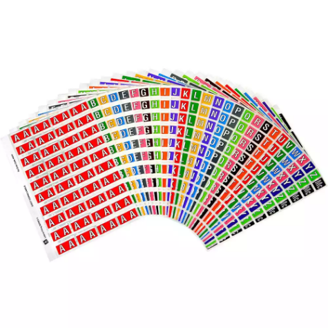 Picture of AVERY 44538 LATERAL FILE LABEL STARTER KIT SIDE TAB ALPHA SERIES 25 X 42MM ASSORTED PACK 1080