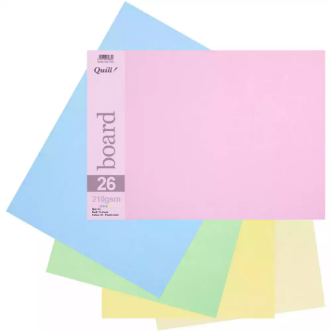 Picture of QUILL BOARD 210GSM A3 PASTEL ASSORTED PACK 15