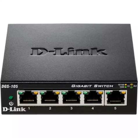 Picture of D-LINK DGS-105 DESKTOP SWITCH 5 PORT GIGABIT UNMANAGED BLACK