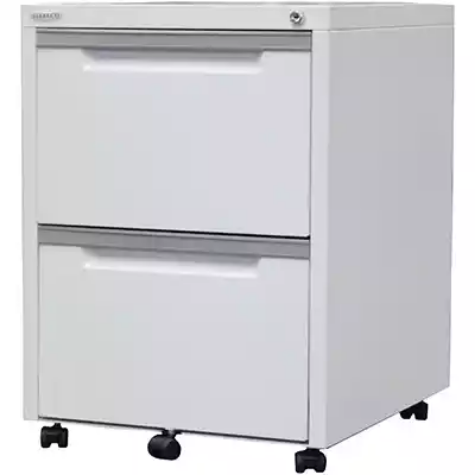 Picture of STEELCO CLASSIC MOBILE PEDESTAL 2-DRAWER LOCKABLE 630 X 470 X 515MM WHITE SATIN