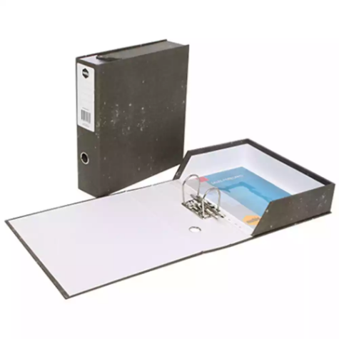 Picture of MARBIG LEVER ARCH BOX FILE 70MM FOOLSCAP MOTTLE BLACK