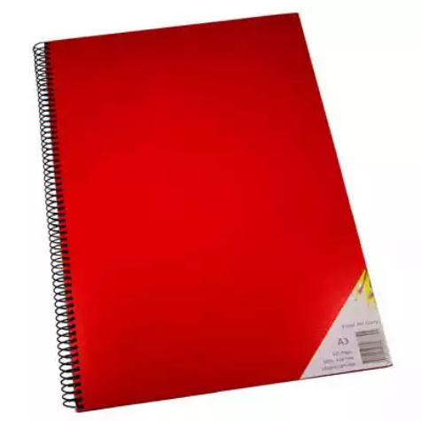 Picture of QUILL VISUAL ART DIARY 110GSM 120 PAGE A3 PP RED