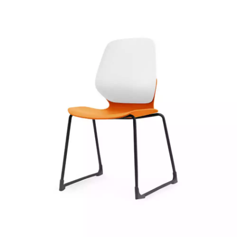 Picture of SYLEX KALEIDO CHAIR WHITE SLED FRAME ORANGE SEAT