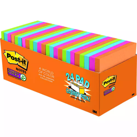 Picture of POST-IT 654-24SSAU-CP SUPER STICKY NOTES 76 X 76MM RIO DE JANEIRO CABINET PACK 24