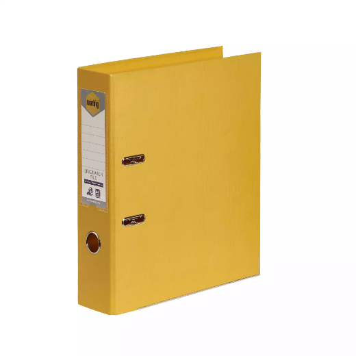 Picture of MARBIG LINEN LEVER ARCH FILE PE 75MM A4 YELLOW