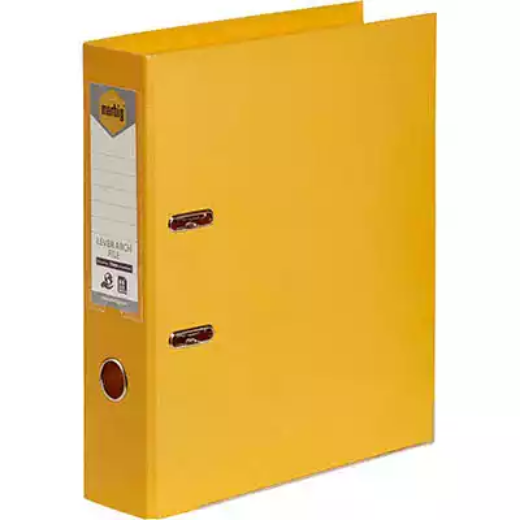 Picture of MARBIG LINEN LEVER ARCH FILE PE 75MM A4 YELLOW