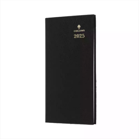 Picture of COLLINS STERLING SLIMLINE 373L.P99 DIARY WEEK TO VIEW B6/7 LANDSCAPE BLACK