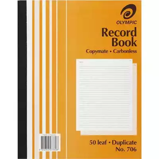 Picture of OLYMPIC 706 RECORD BOOK CARBONLESS DUPLICATE 50 LEAF 250 X 200MM