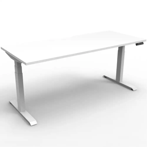 Picture of RAPIDLINE BOOST PLUS HEIGHT ADJUSTABLE SINGLE SIDED WORKSTATION 1800 X 750MM NATURAL WHITE TOP / WHITE FRAME