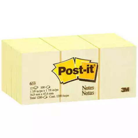 Picture of POST-IT 653 MINI NOTES 36 X 48MM CANARY YELLOW PACK 12