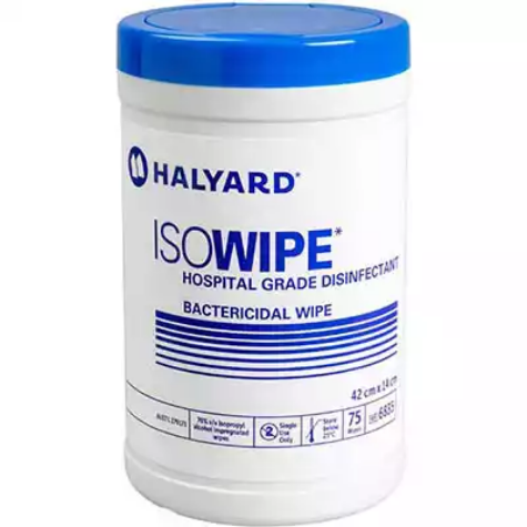 Picture of HALYARD ISOWIPE HOSPITAL GRADE DISINFECTANT BACTERICIDAL WIPES TUB 75