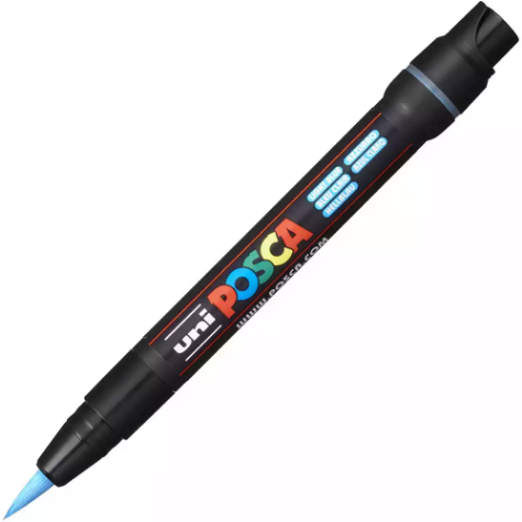 Picture of POSCA PCF-350 PAINT MARKER BRUSH TIP LIGHT BLUE