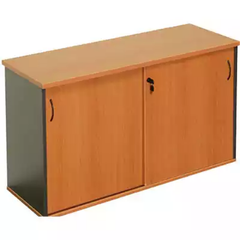 Picture of RAPID WORKER CREDENZA SLIDING DOOR LOCKABLE 1200 X 450 X 730MM BEECH/IRONSTONE