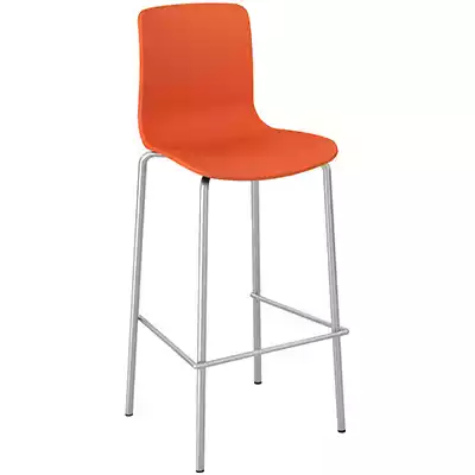 Picture of DAL ACTI CHAIR 4-LEG HIGH BARSTOOL CHROME FRAME ORANGE SHELL