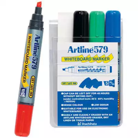 Picture of ARTLINE 579 WHITEBOARD MARKER CHISEL 5MM ASSORTED WALLET 4