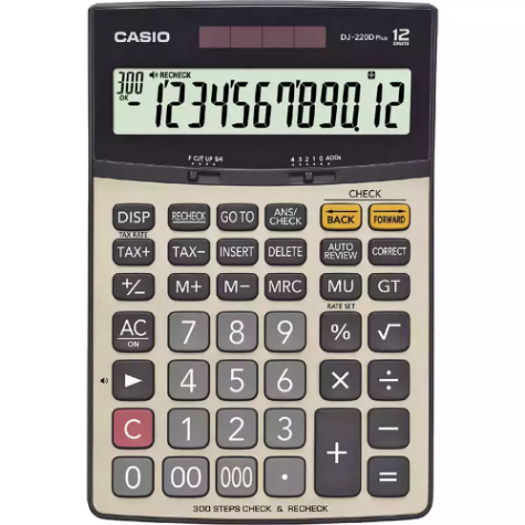 Picture of CASIO DJ-220DPLUS DESKTOP TAX CALCULATOR 12 DIGIT GREY