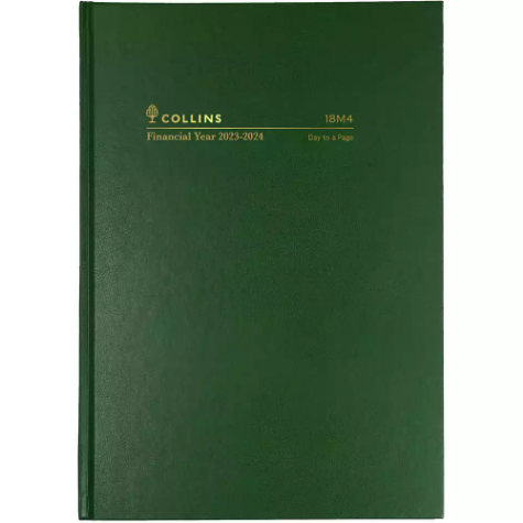 Picture of COLLINS 18M4.P40 FINANCIAL YEAR DIARY DAY TO PAGE A5 GREEN