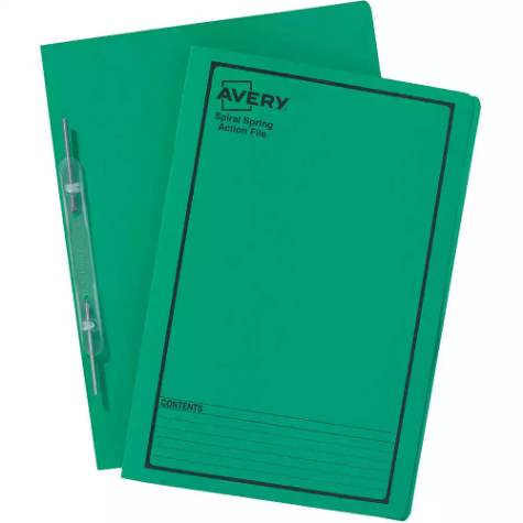 Picture of AVERY 85304 SPIRAL SPRING ACTION FILE FOOLSCAP GREEN