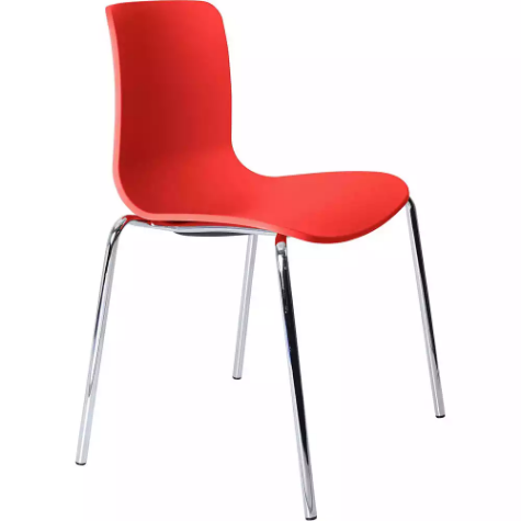 Picture of DAL ACTI CHAIR 4-LEG CHROME FRAME RED POLYPROP SHELL 400MM