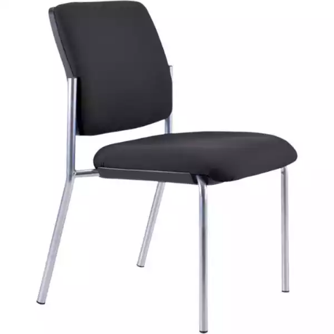 Picture of BURO LINDIS VISITOR CHAIR 4-LEG BASE UPHOLSTERED BACK JETT FABRIC BLACK