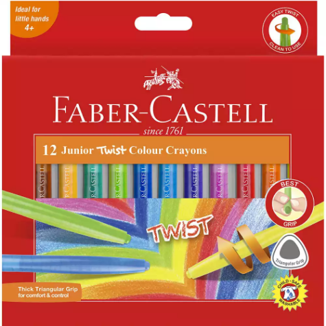 Picture of FABER-CASTELL JUNIOR TWIST CRAYONS ASSORTED PACK 12