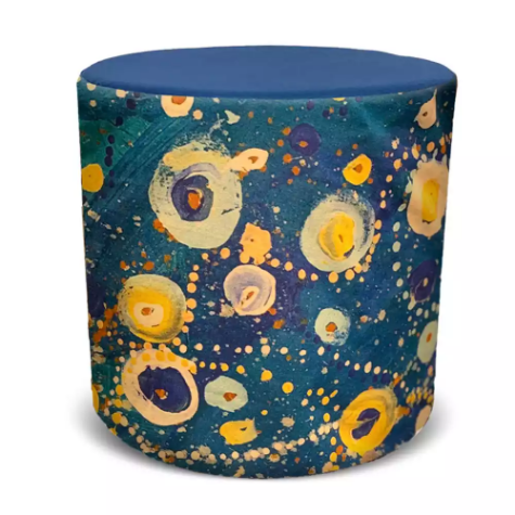 Picture of ORANGE DUST SPECTRUM EVA ROUND OTTOMAN 450 X 450 X 450MM OCEAN BLUE